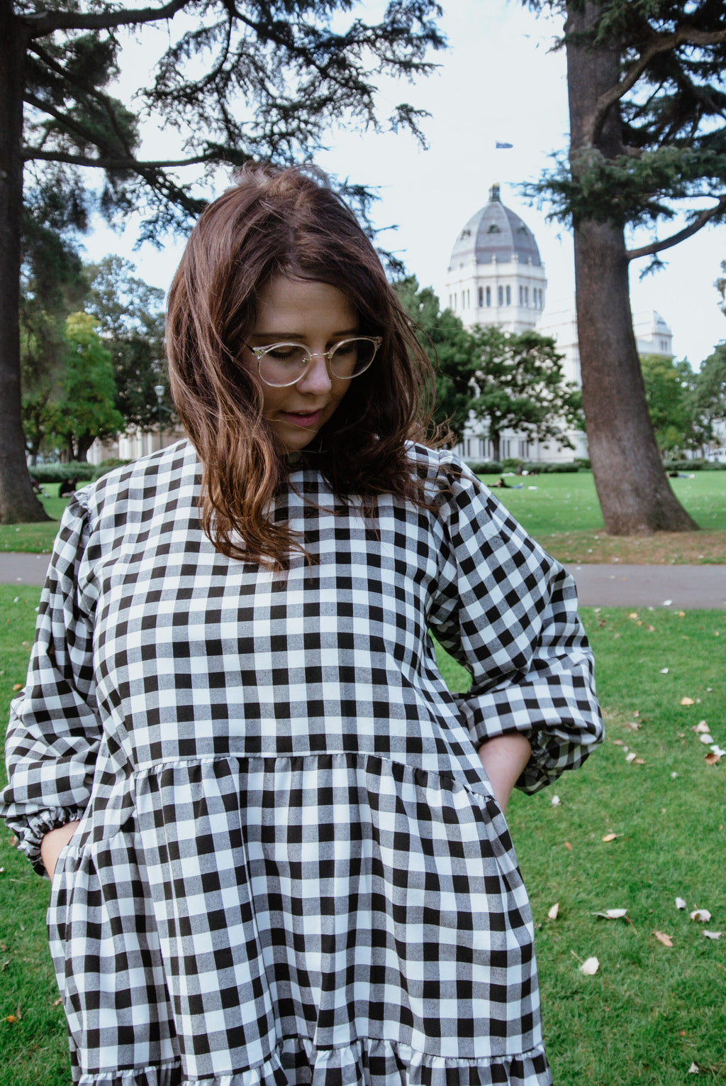 Jessie Gingham Dress - Black